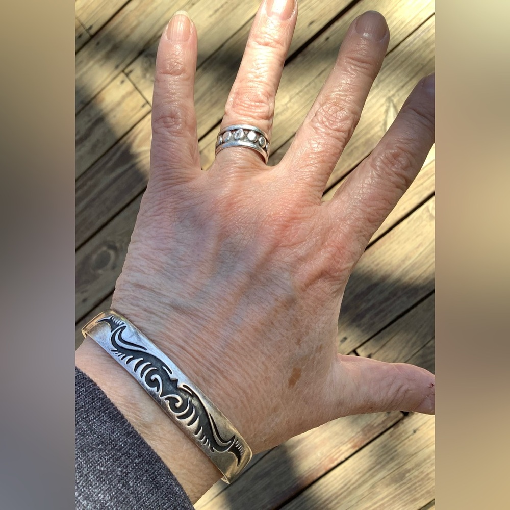 Sterling Silver  Cuff Bracelet - adjustable